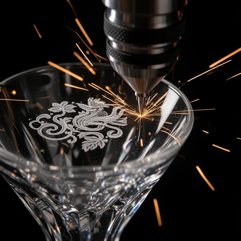 Laser engraving crystal